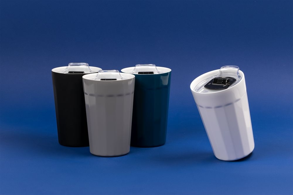 Термостакан iconyMug, черный, черный, корпус - нержавеющая сталь, пищевой, пищевая; внутренняя поверхность - керамическое покрытие; крышка - пластик