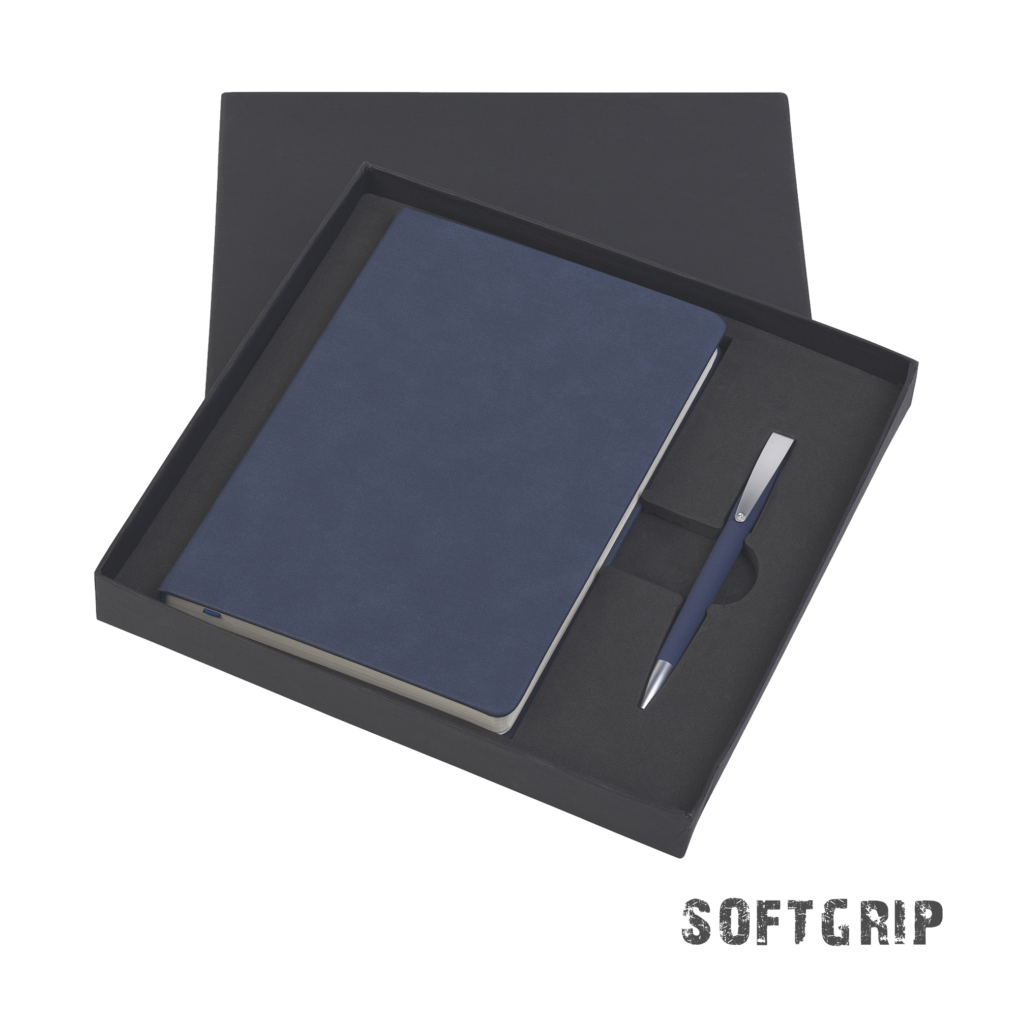 Подарочный набор "Латина", покрытие soft grip, синий, искусственная кожа/металл/soft grip
