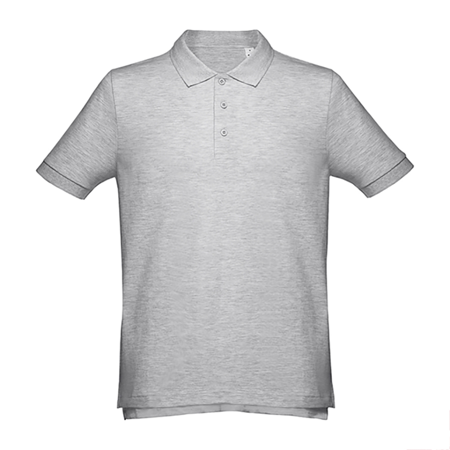 Рубашка-поло мужская ADAM, серый меланж, S, 85% хлопок, 15% вискоза, плотность 195 г/м2, серый