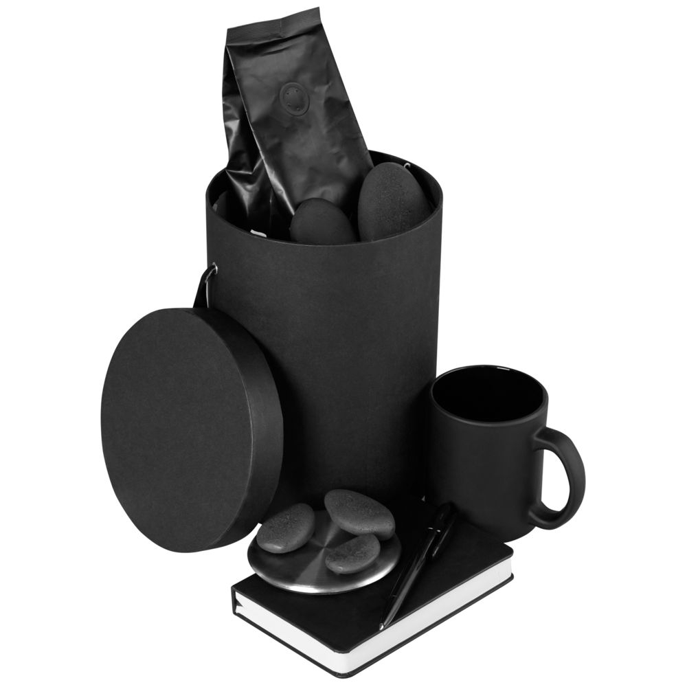 Кофе в зернах, в черной упаковке, черный, алюминиевая фольга; полиэтилен