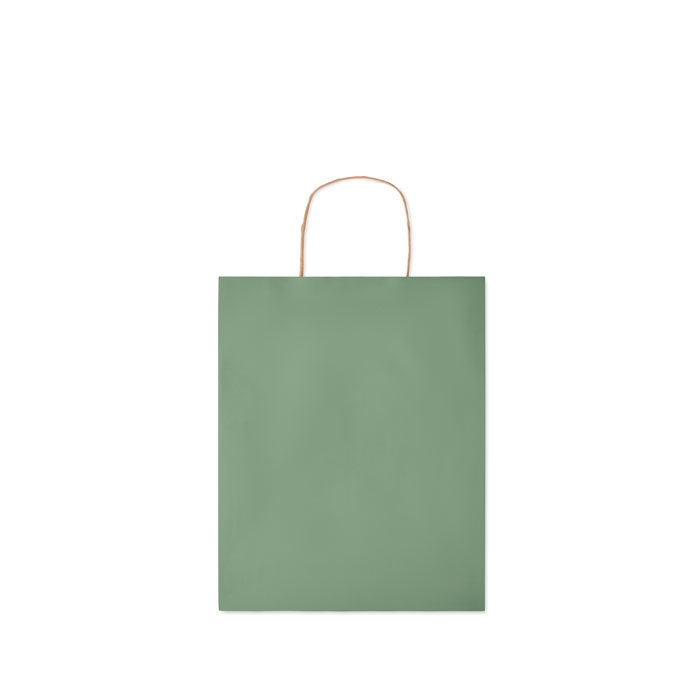 Подарочный пакет средн 90 г/м&#178;, зеленый, бумага