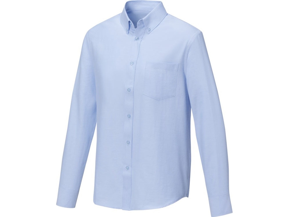 Рубашка «Pollux» мужская с длинным рукавом, синий, полиэстер, хлопок