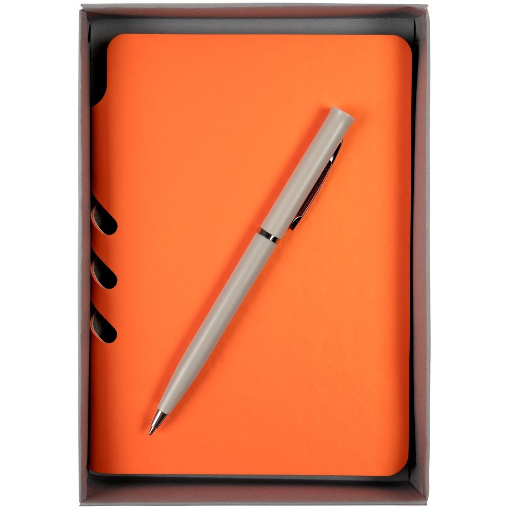 Набор Flexpen Mini, оранжевый, оранжевый, пластик, покрытие софт-тач; металл, картон; искусственная кожа