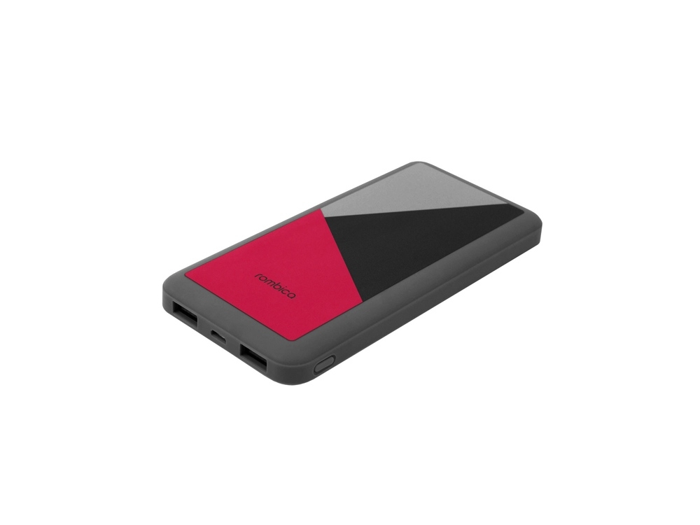 Внешний аккумулятор «NEO Bright», 10000 mAh, черный, красный, серый, пластик