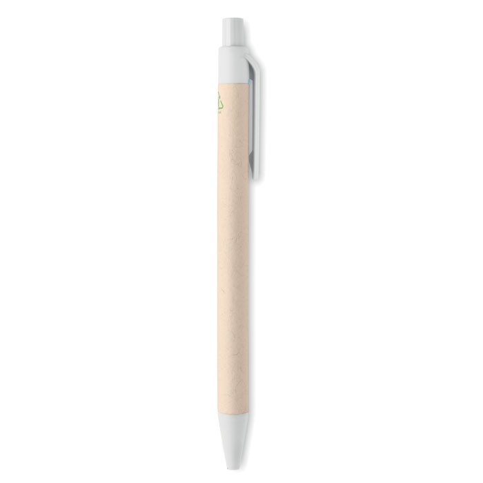 Ручка шариковая, белый, картон