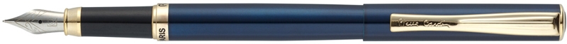 Ручка перьевая Pierre Cardin ECO, цвет - синий металлик. Упаковка Е, синий, нержавеющая сталь, ювелирная латунь