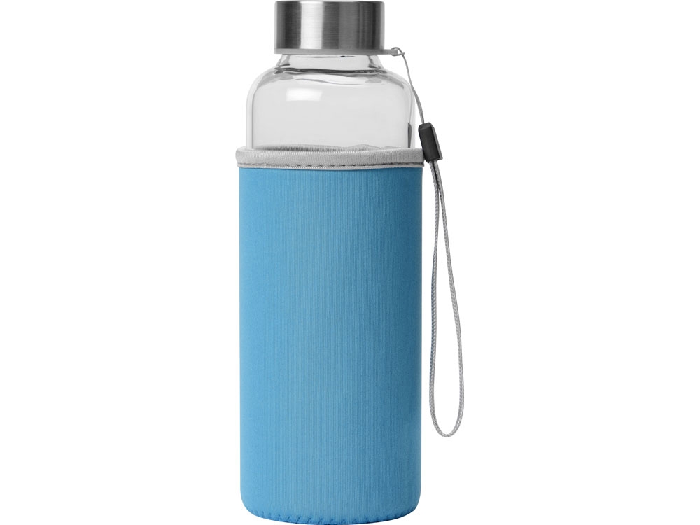 Бутылка для воды «Pure» c чехлом, голубой, прозрачный, неопрен