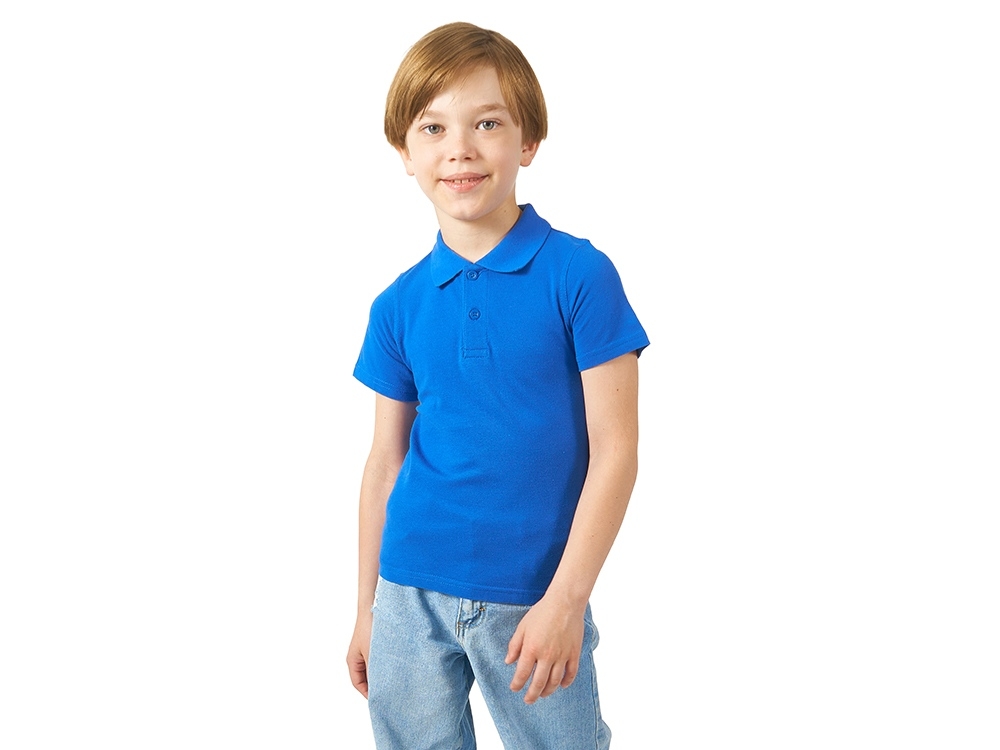 Рубашка поло "First" детская, синий, хлопок