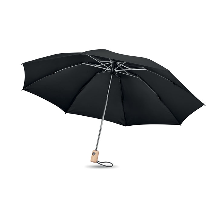 Зонт 23-дюймовый из RPET 190T, черный, rpet