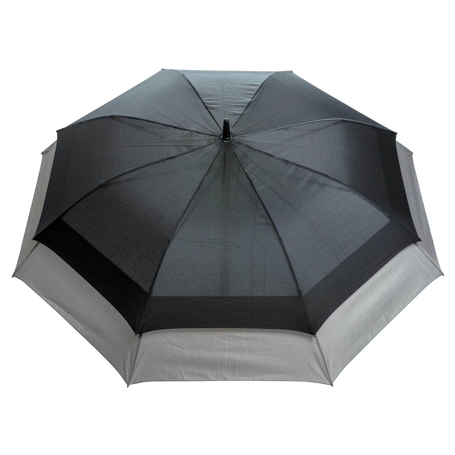 Расширяющийся зонт-антишторм Swiss Peak, d135 см, черный; серый, полиэстер; стекловолокно