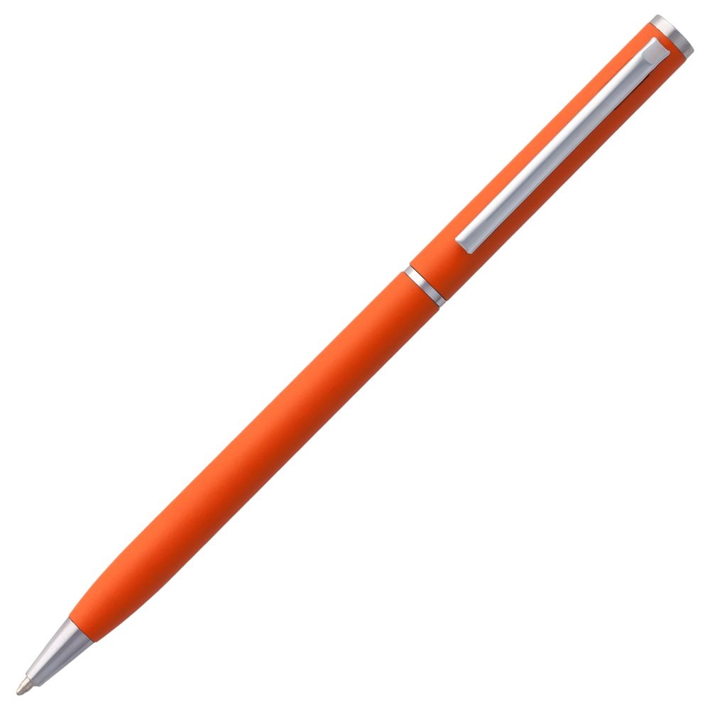Ручка шариковая Hotel Chrome, ver.2, матовая оранжевая, оранжевый, металл