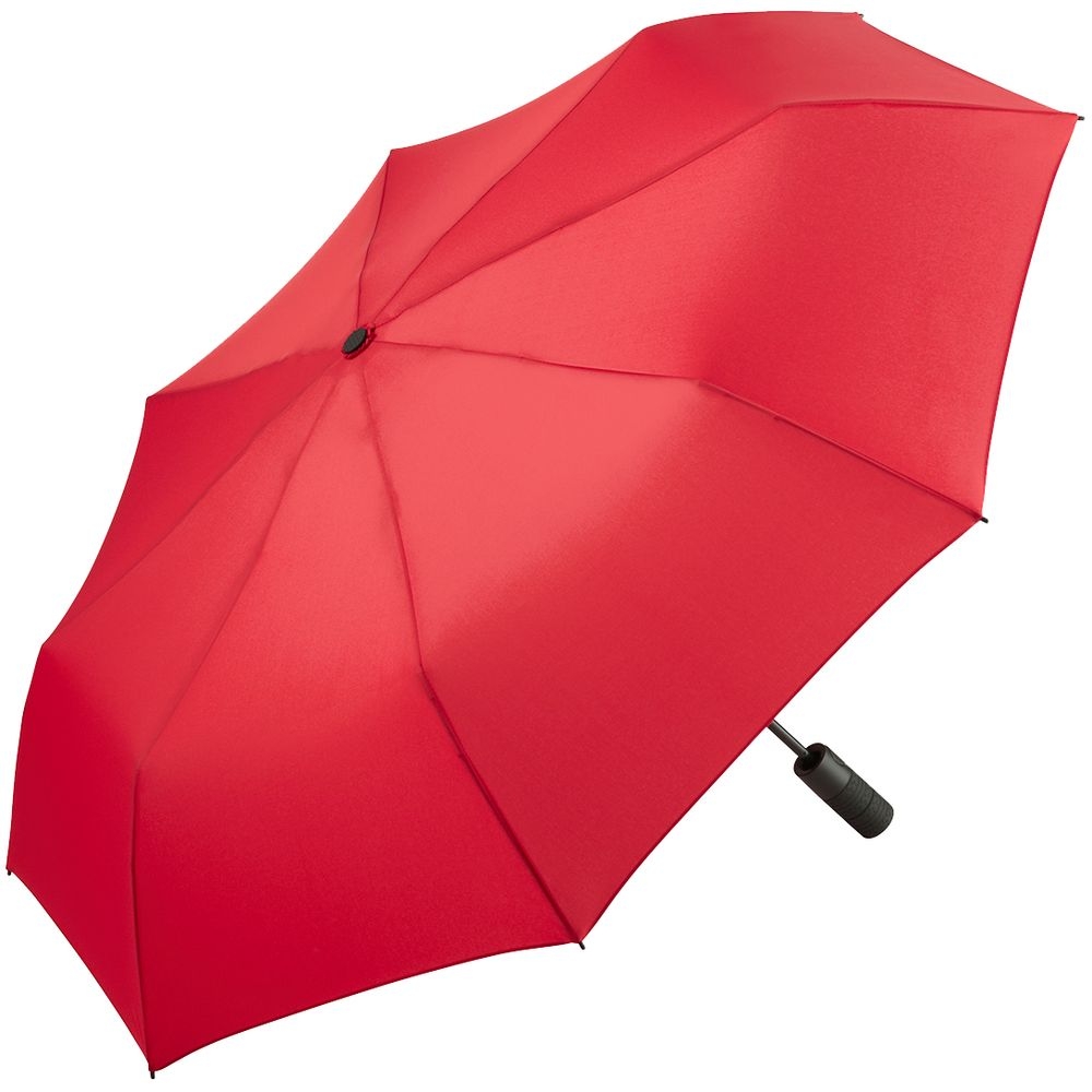 Зонт складной Profile, красный, красный, сталь, купол - эпонж; ручка - пластик; каркас - стеклопластик