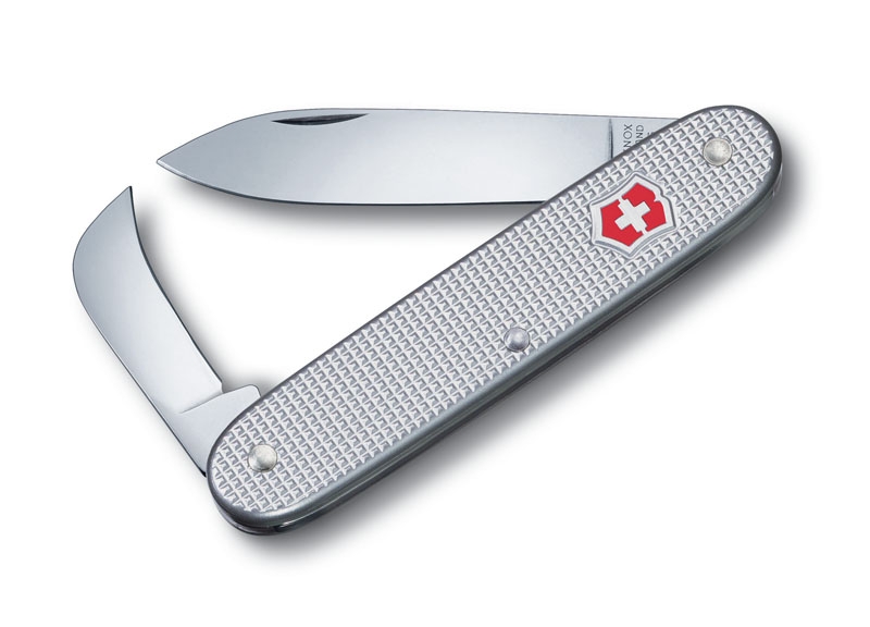 Нож перочинный VICTORINOX Pioneer, 93 мм, 2 функции, алюминиевая рукоять, серебристый, серебристый, ребристый алюминий alox