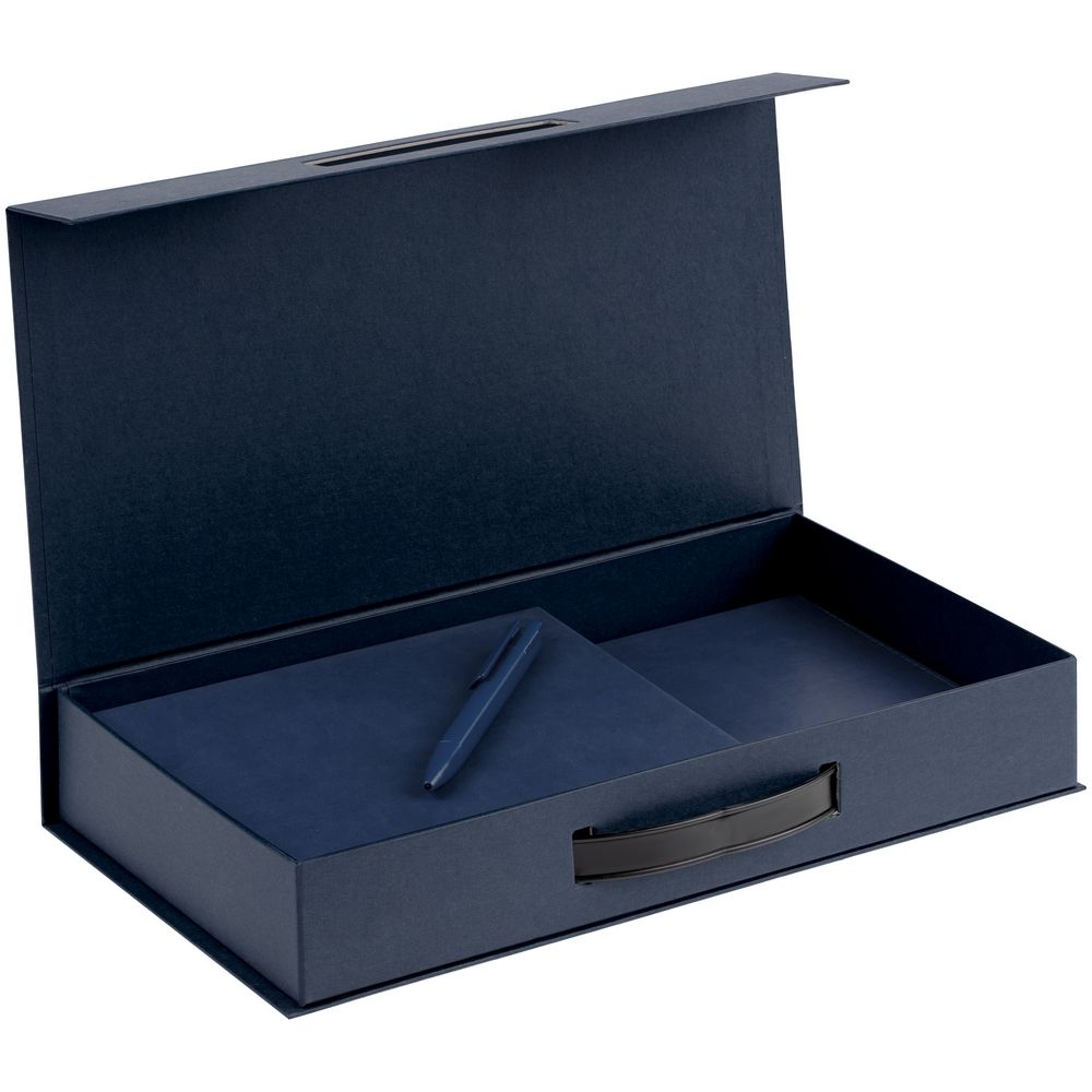 Коробка с ручкой Platt, синяя, синий, картон