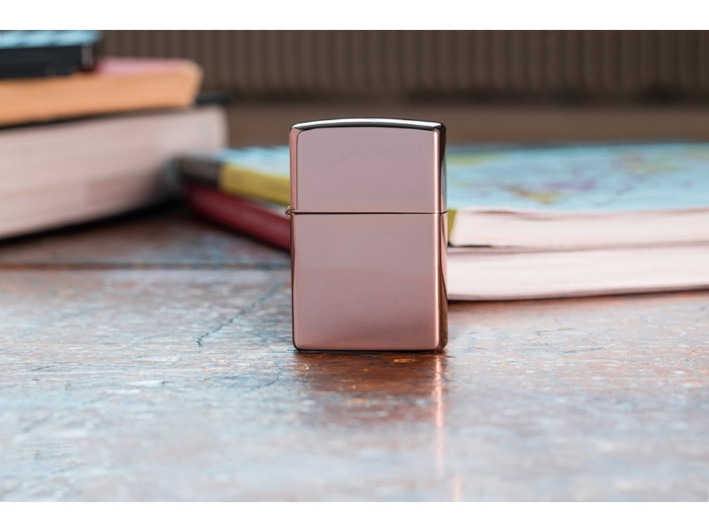 Зажигалка ZIPPO Classic с покрытием High Polish Rose Gold, розовый, металл