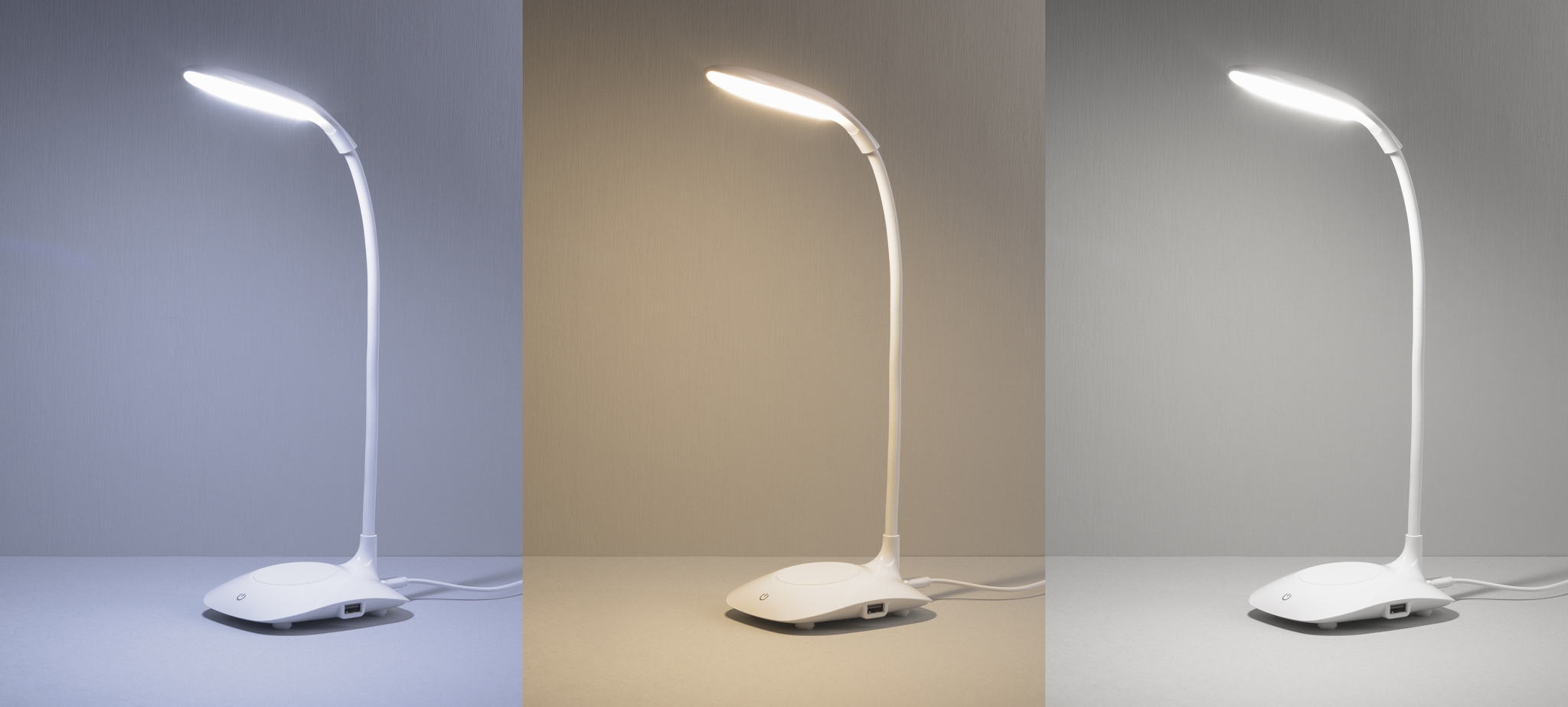 Лампа с беспроводным зарядным устройством "Spotlight", белый, пластик