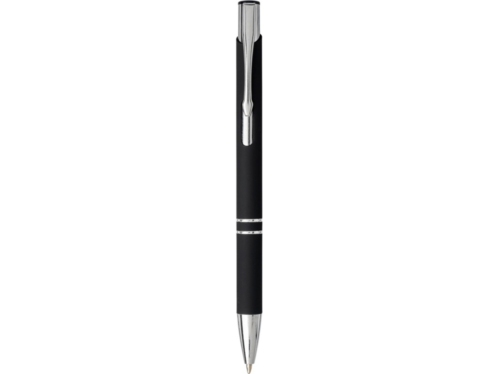 Ручка металлическая шариковая «Moneta» с антискользящим покрытием, черный, алюминий
