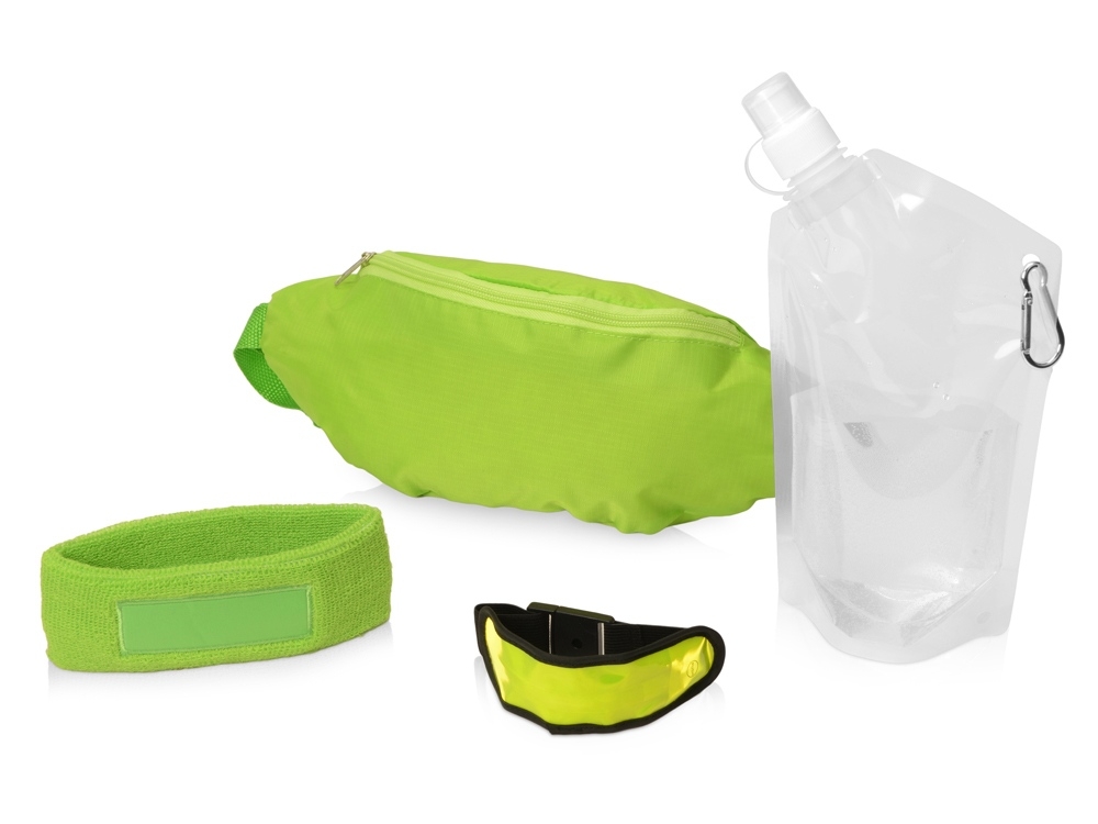 Набор для спорта «Keen glow», зеленый, прозрачный, полиэстер, пластик, хлопок