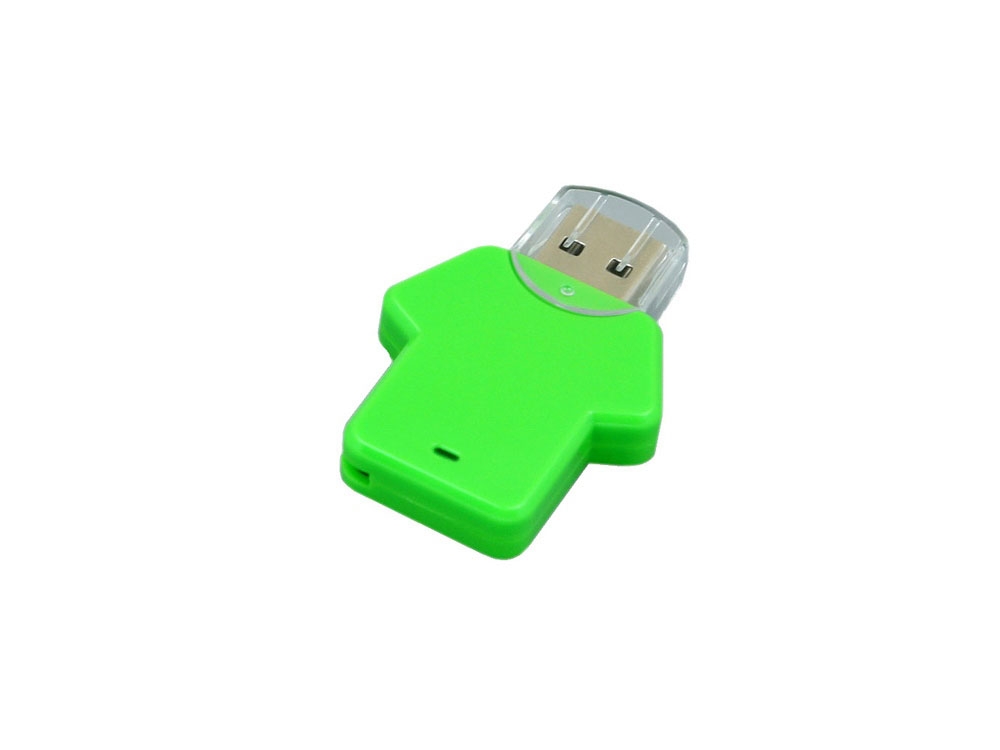 USB 2.0- флешка на 4 Гб в виде футболки, зеленый, пластик