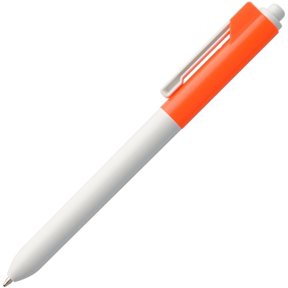 Ручка шариковая Hint Special, белая с оранжевым, белый, оранжевый, пластик
