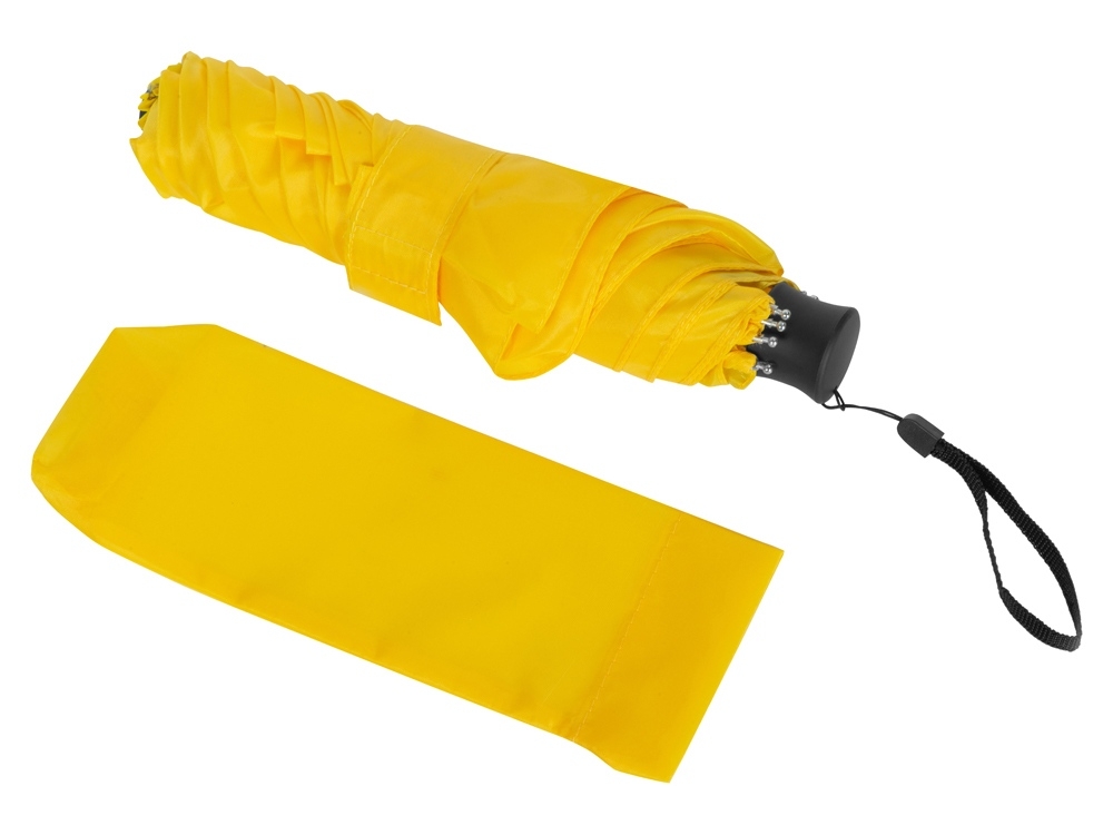 Зонт складной «Super Light», желтый, полиэстер, soft touch