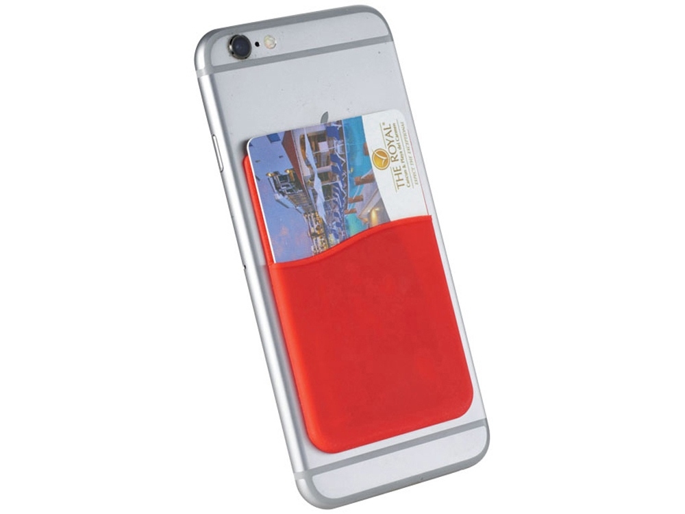 Картхолдер с креплением на телефон «Gummy», красный, силикон