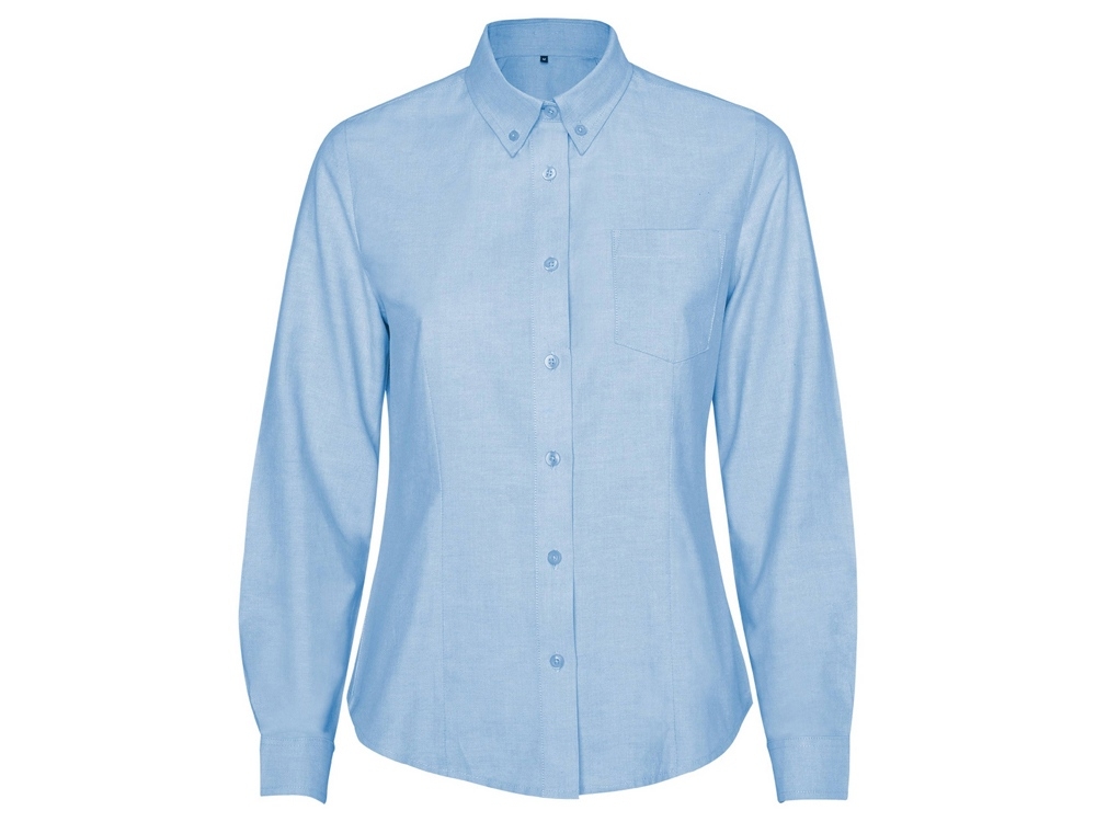 Рубашка с длинным рукавом «Oxford», женская, голубой, полиэстер, хлопок