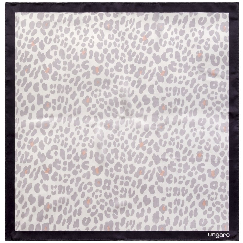Платок Leopardo Silk, серый, серый, шелк