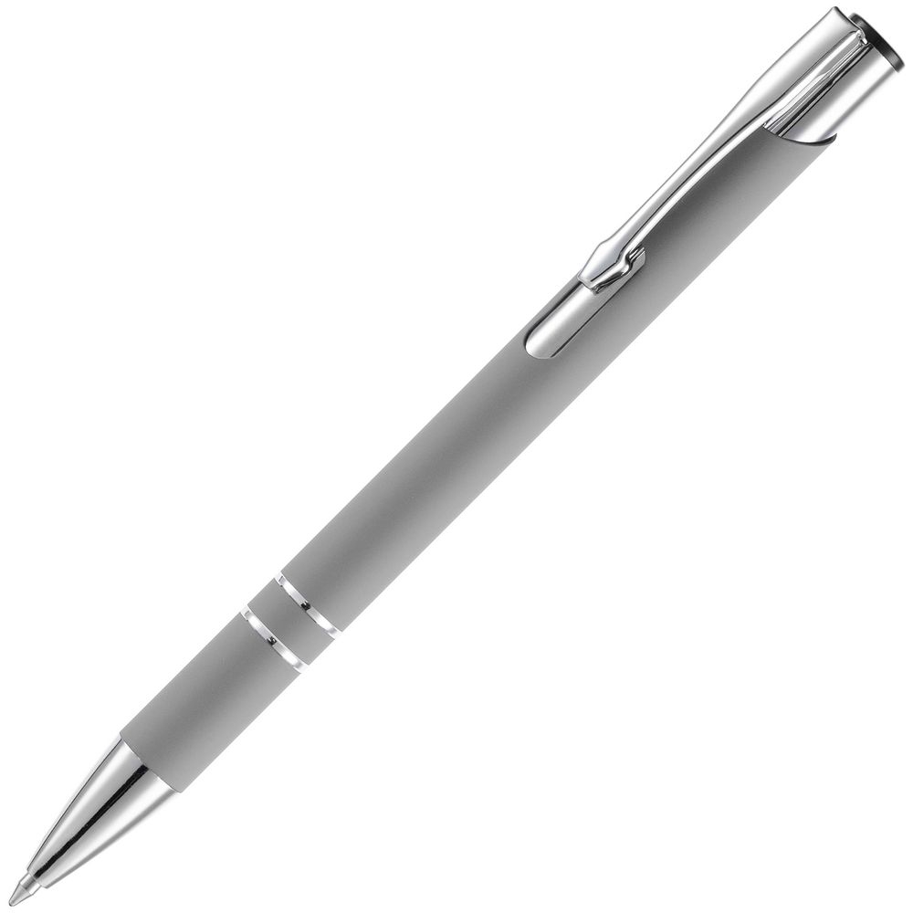 Ручка шариковая Keskus Soft Touch, серая, серый
