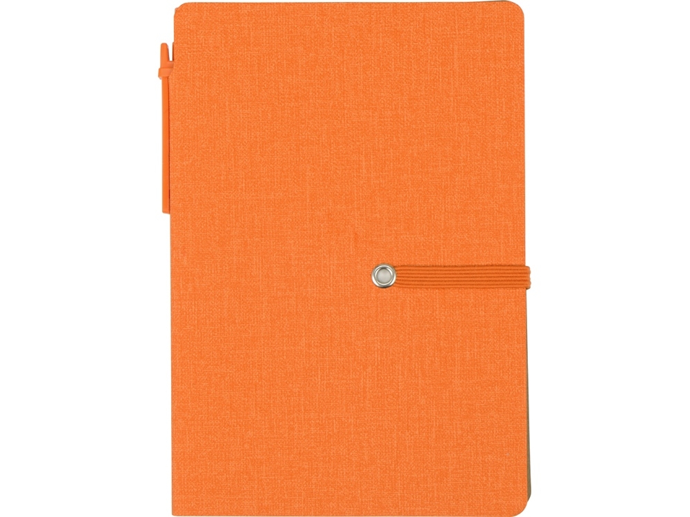 Набор стикеров А6 «Write and stick» с ручкой и блокнотом, оранжевый, кожзам