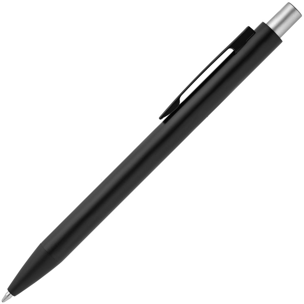 Ручка шариковая Chromatic, черная с серебристым, черный, серебристый, металл