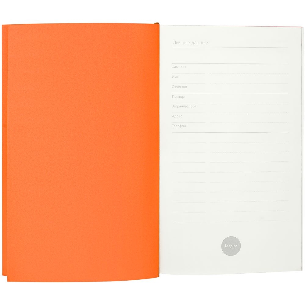Ежедневник Flat Mini, недатированный, оранжевый, оранжевый, soft touch