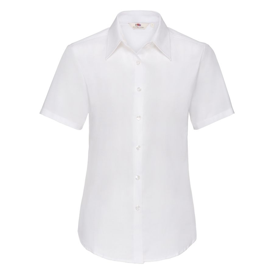 Рубашка "Lady-Fit Short Sleeve Oxford Shirt", белый_L, 70% х/б, 30% п/э, 130 г/м2, белый, хлопок 70%, полиэстер 30%, плотность 130 г/м2
