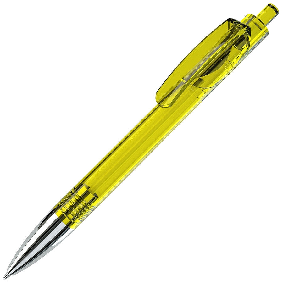 TRIS CHROME LX, ручка шариковая, прозрачный желтый/хром, пластик, желтый, серебристый, пластик