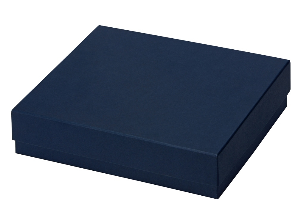 Коробка с ложементом Smooth L для ручки, флешки и блокнота А5, синий, картон