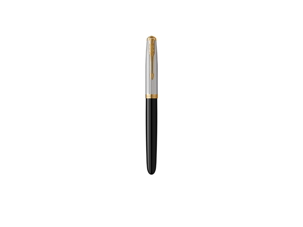Ручка перьевая Parker 51 Premium, F/M, черный, желтый, серебристый, металл