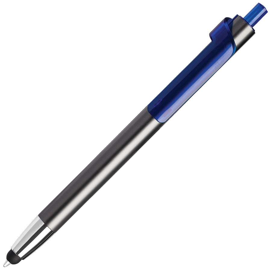PIANO TOUCH, ручка шариковая со стилусом для сенсорных экранов, графит/синий, металл/пластик, графит, синий, металл, пластик