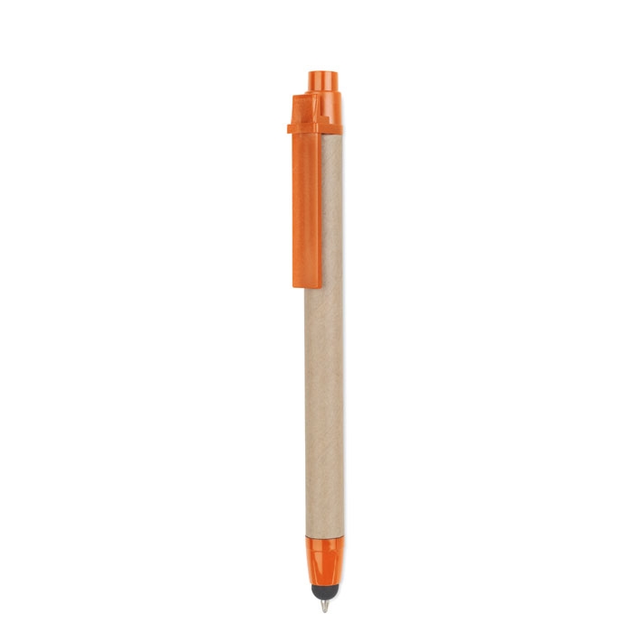 Ручка шариковая из картона, оранжевый, бумага
