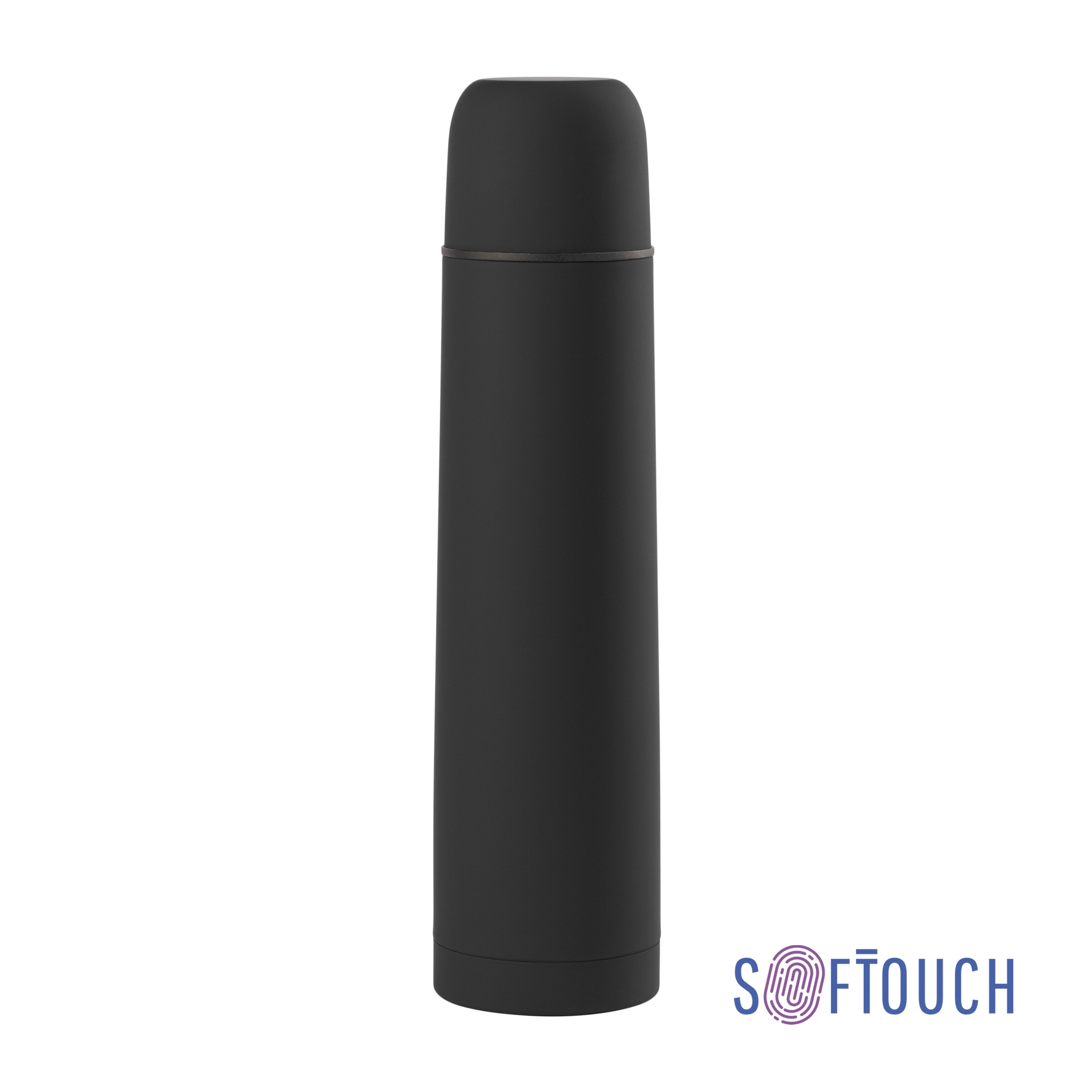 Термос "Родос" 1000 мл, покрытие soft touch, черный, нержавеющая сталь/soft touch