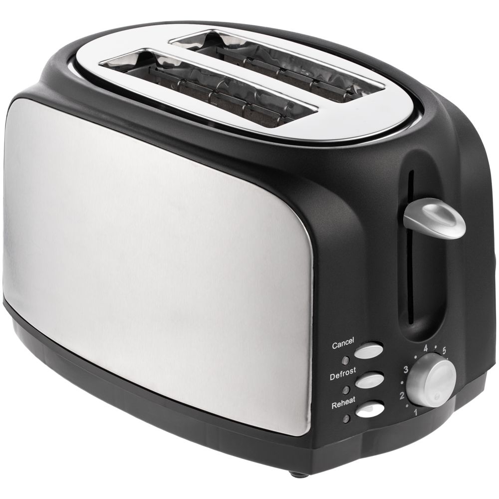 Электрический тостер Postre, серебристо-черный, черный, серебристый