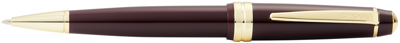 Шариковая ручка Cross Bailey Light Polished Burgundy Resin and Gold Tone, красный, пластик, латунь