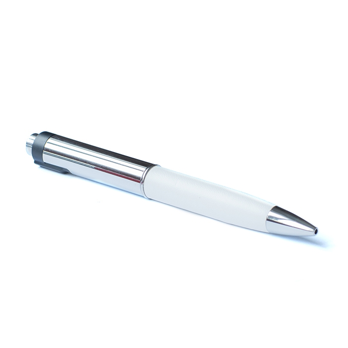 Флешка-ручка 01 Премиум ручка, белый, белый, металл, кожа
