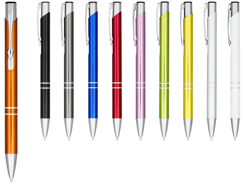 Ручка металлическая шариковая «Moneta» с анодированным покрытием, белый, пластик, алюминий