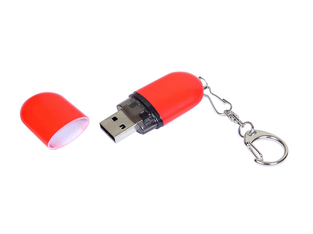 USB 2.0- флешка промо на 8 Гб каплевидной формы, красный, пластик