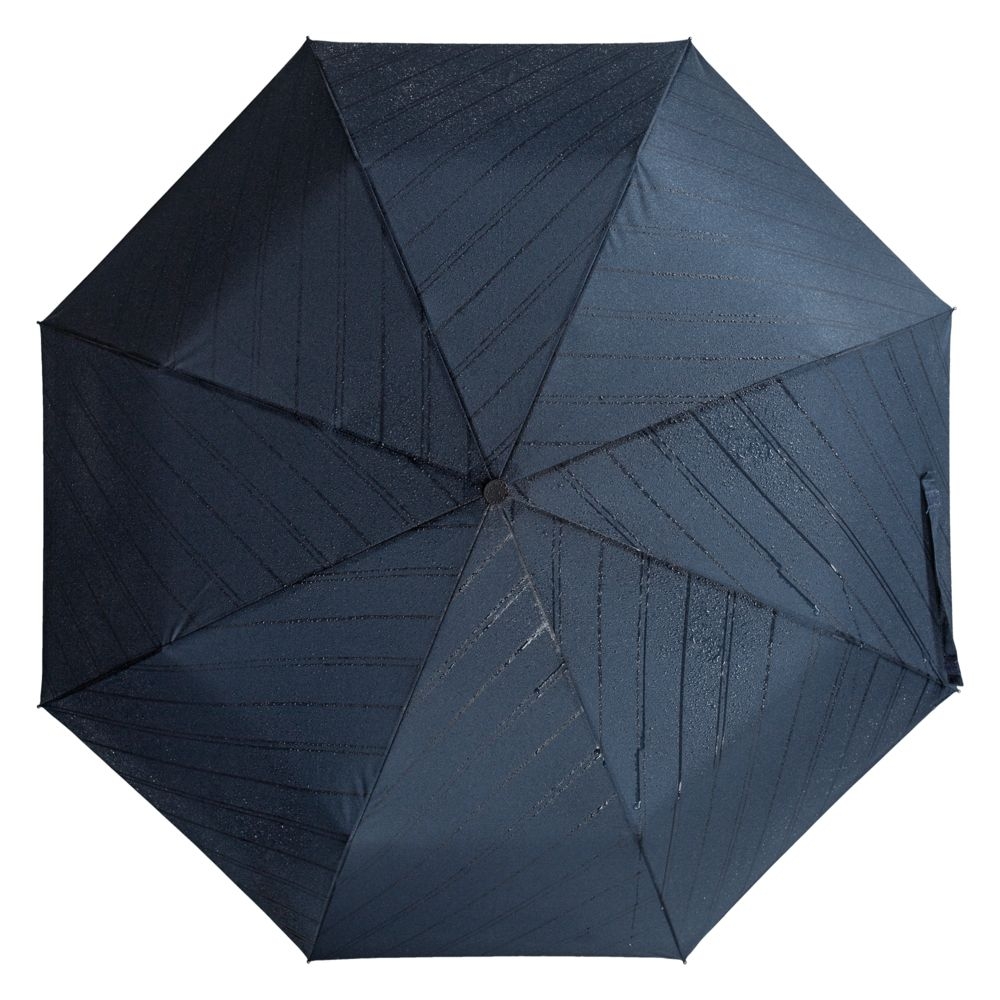 Складной зонт Magic с проявляющимся рисунком, темно-синий, синий, купол - эпонж, 190t; ручка - пластик; спицы - стеклопластик
