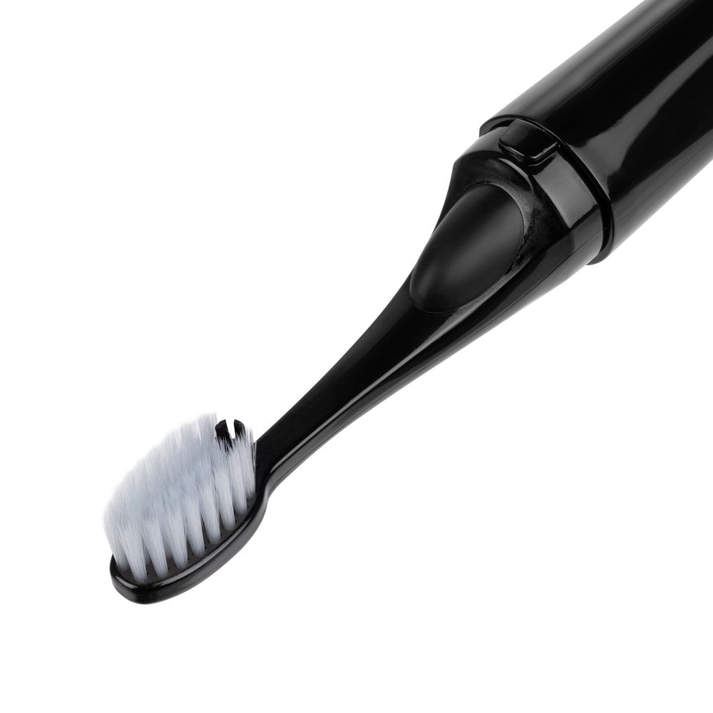 Зубная щетка с пастой Push & Brush, черная, черный, полипропилен