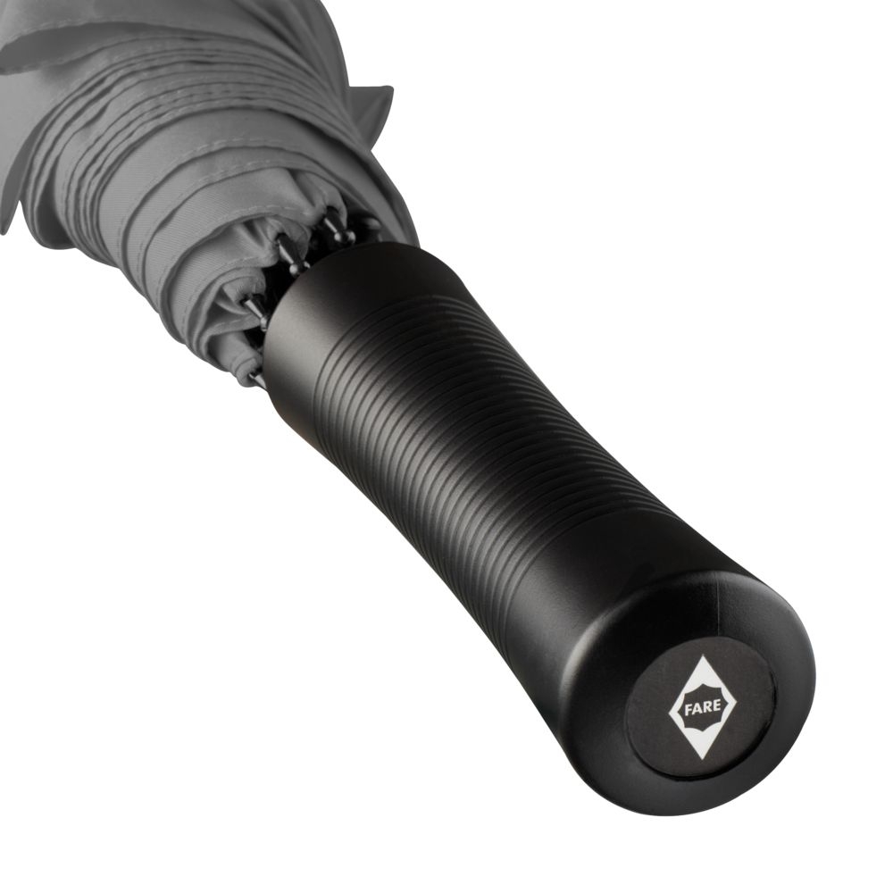 Зонт-трость Lanzer, серый, серый, оцинкованная сталь, купол - эпонж; ручка - пластик; каркас - стеклопластик