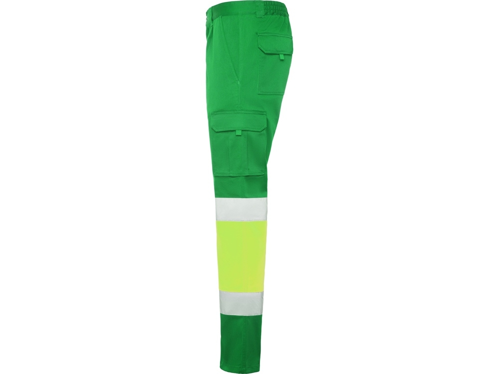 Брюки «Daily stretch HV» со светоотражающими полосами, мужские, зеленый, желтый, полиэстер, твил, эластан, хлопок