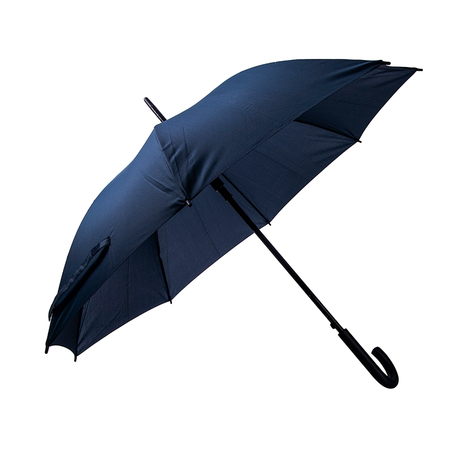 Зонт-трость ANTI WIND, полуавтомат, пластиковая ручка, тёмно-синий; D=103 см , синий, 100% полиэстер, плотность 190 г/м2