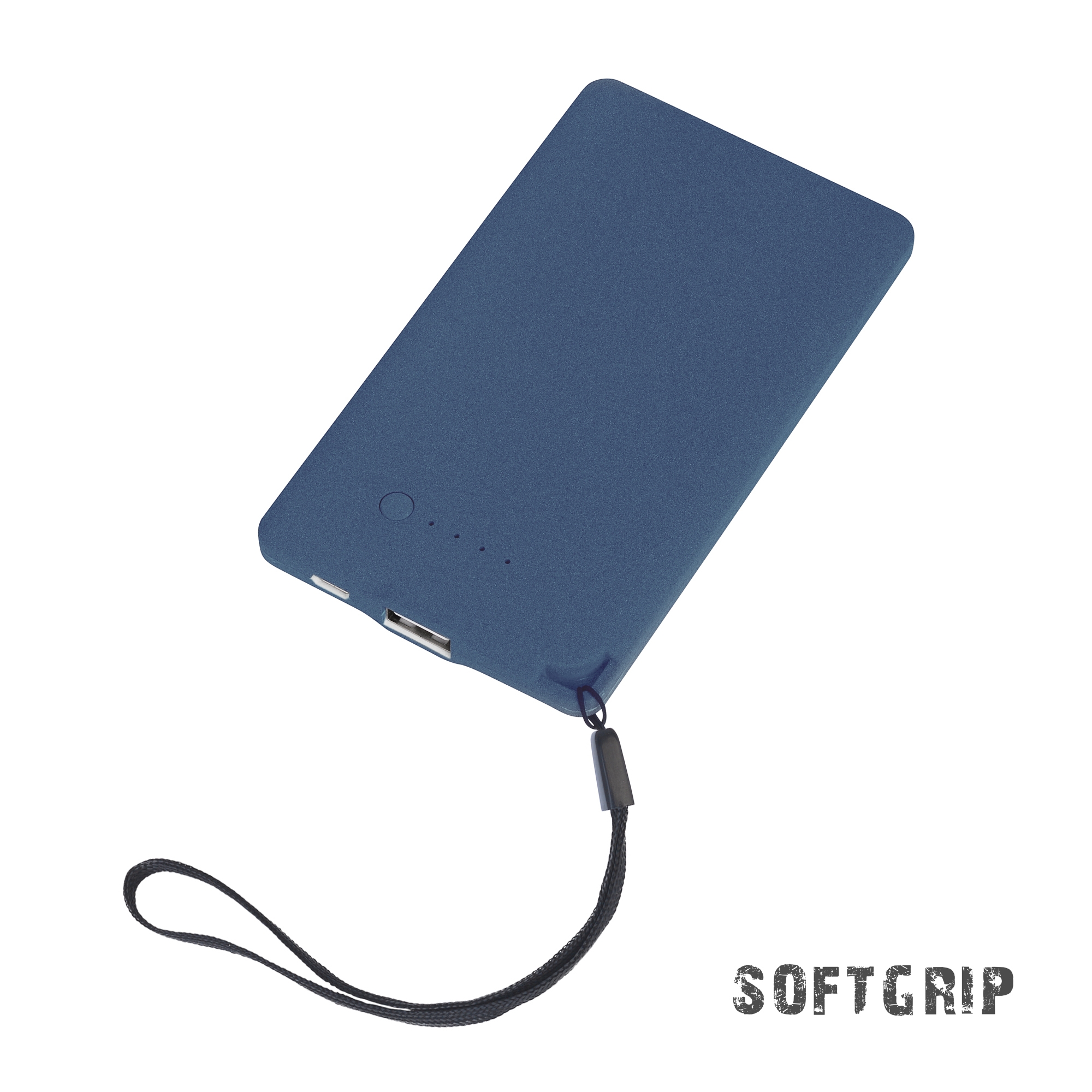 Зарядное устройство "Камень" с покрытием soft grip, 4000 mAh в подарочной коробке, синий, пластик/soft grip